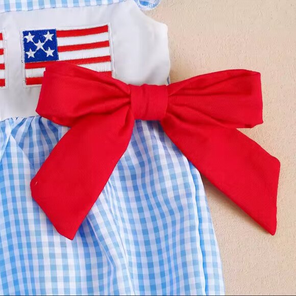 Patriotic Blue and Red Kids One Piece - Picture 4 of 7